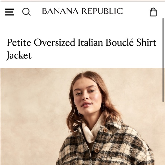 Banana Republic Petite Oversized Italian Boucle Shirt Jacket - Picture 4 of 12